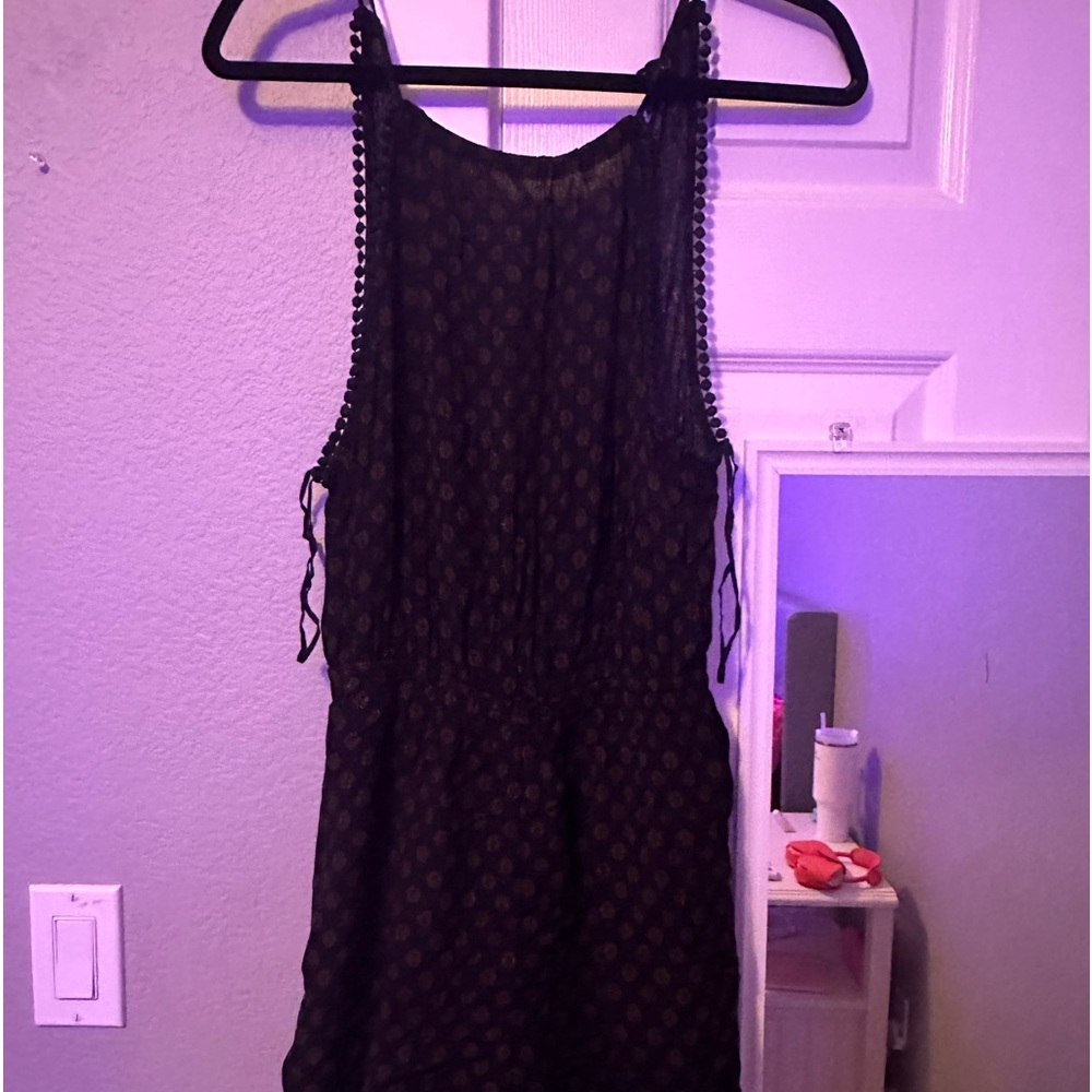 Patterned black romper